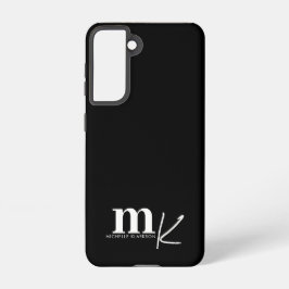 Modern minimalistisch zwart-wit monogram samsung galaxy hoesje
