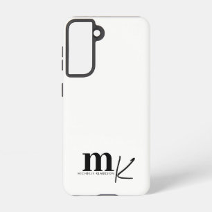 Modern minimalistisch zwart-wit monogram samsung galaxy hoesje