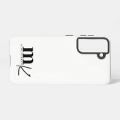 Modern minimalistisch zwart-wit monogram samsung galaxy hoesje (Achterkant horizontaal)