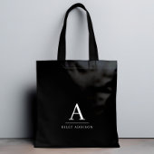 Modern minimalistisch zwart-wit monogram tote bag