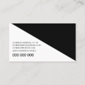 Modern minimalistisch zwart wit monogram visitekaartje (Achterkant)