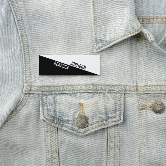 Modern minimalistisch zwart wit naamplaatje (In situ)