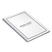 Modern minimalistisch zwart-wit notitieboek (Rechterzijde)
