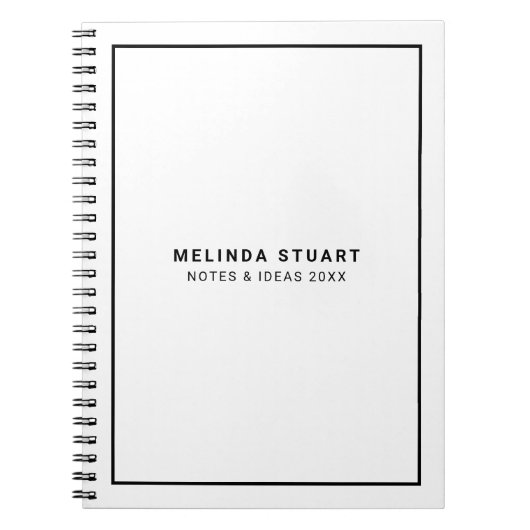 Modern minimalistisch zwart-wit notitieboek (Voorkant)