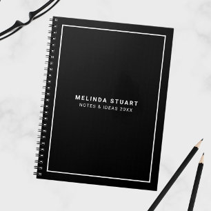 Modern minimalistisch zwart-wit notitieboek