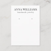 Modern minimalistisch zwart-wit oorbel display visitekaartje (Voorkant)