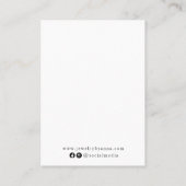 Modern minimalistisch zwart-wit oorbel display visitekaartje (Achterkant)