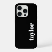 Modern minimalistisch zwart-wit op maat iPhone hoesje (Achterkant)