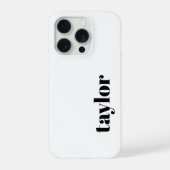 Modern minimalistisch zwart-wit op maat iPhone hoesje (Achterkant)