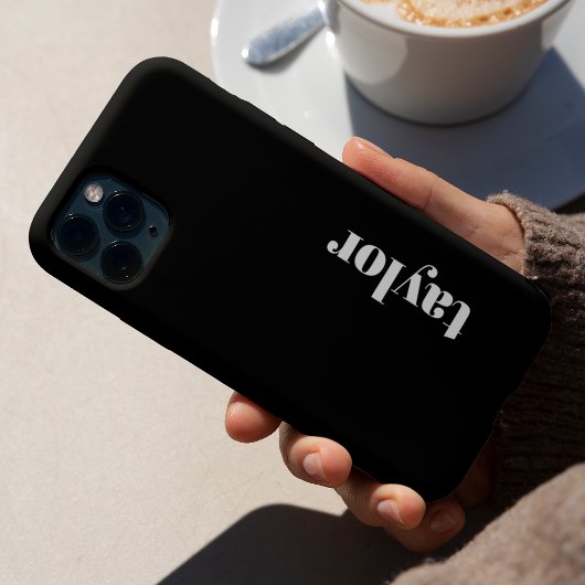 Modern minimalistisch zwart-wit op maat iPhone hoesje