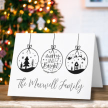 Modern Minimalistisch Zwart Wit Prettig Kerstfeest