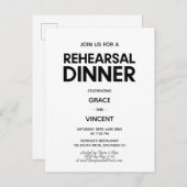 Modern minimalistisch zwart-wit repetitie diner briefkaart (Voorkant / Achterkant)