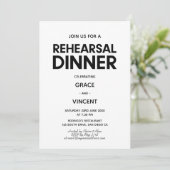 Modern minimalistisch zwart-wit repetitie diner kaart (Staand voorkant)