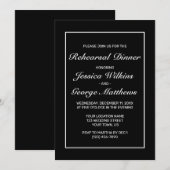 Modern minimalistisch zwart-wit repetitief diner kaart (Voorkant / Achterkant)