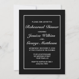 Modern minimalistisch zwart-wit repetitief diner kaart