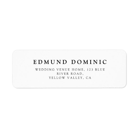 Modern minimalistisch zwart-wit retouradres etiket (Voorkant)