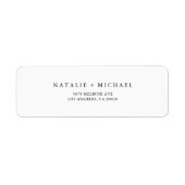 Modern minimalistisch zwart-wit retouradres etiket (Voorkant)