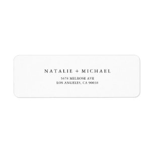 Modern minimalistisch zwart-wit retouradres etiket