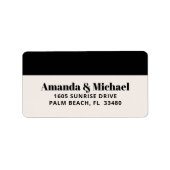 Modern minimalistisch zwart-wit retouradres etiket (Voorkant)