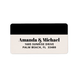 Modern minimalistisch zwart-wit retouradres etiket