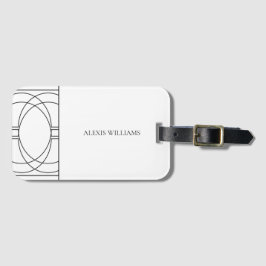 Modern minimalistisch zwart-wit script bagagelabel