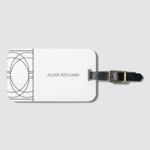 Modern minimalistisch zwart-wit script bagagelabel