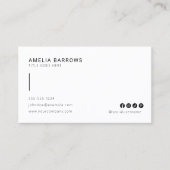 Modern minimalistisch zwart-wit social media icoon visitekaartje (Voorkant)