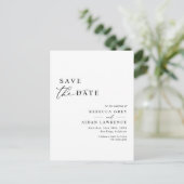 Modern minimalistisch zwart-wit sparen de Datum Briefkaart (Staand voorkant)