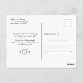 Modern minimalistisch zwart-wit sparen de Datum Briefkaart (Achterkant)