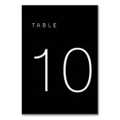 Modern minimalistisch zwart-wit tabelnummer 10 kaart (Achterkant)