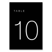 Modern minimalistisch zwart-wit tabelnummer 10 kaart (Voorkant)