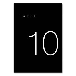 Modern minimalistisch zwart-wit tabelnummer 10 kaart