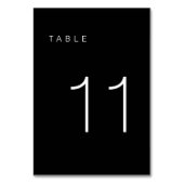 Modern minimalistisch zwart-wit tabelnummer 11 kaart (Voorkant)