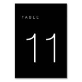 Modern minimalistisch zwart-wit tabelnummer 11 kaart (Voorkant)