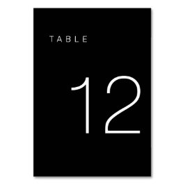 Modern minimalistisch zwart-wit tabelnummer 12 kaart