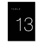 Modern minimalistisch zwart-wit tabelnummer 13 kaart (Voorkant)