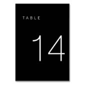 Modern minimalistisch zwart-wit tabelnummer 14 kaart (Voorkant)