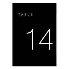Modern minimalistisch zwart-wit tabelnummer 14 kaart