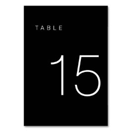 Modern minimalistisch zwart-wit tabelnummer 15 kaart