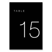 Modern minimalistisch zwart-wit tabelnummer 15 kaart (Voorkant)