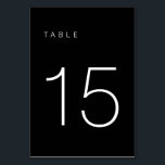 Modern minimalistisch zwart-wit tabelnummer 15 kaart<br><div class="desc">Dit Moderne Minimalistische Aantal van de Lijst is perfect voor de aantallen van de trouwlijst of om het even welke partij van het lijstaantal wenst! Volledig aanpasbaar!</div>