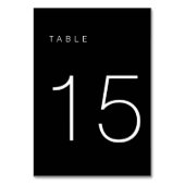 Modern minimalistisch zwart-wit tabelnummer 15 kaart (Achterkant)