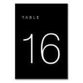 Modern minimalistisch zwart-wit tabelnummer 16 kaart (Voorkant)