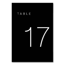 Modern minimalistisch zwart-wit tabelnummer 17 kaart