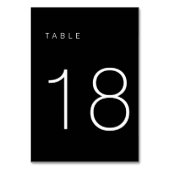 Modern minimalistisch zwart-wit tabelnummer 18 kaart (Achterkant)
