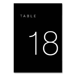 Modern minimalistisch zwart-wit tabelnummer 18 kaart