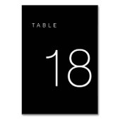 Modern minimalistisch zwart-wit tabelnummer 18 kaart (Voorkant)