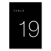 Modern minimalistisch zwart-wit tabelnummer 19 kaart (Voorkant)