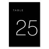 Modern minimalistisch zwart-wit tabelnummer 25 kaart (Achterkant)