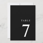 Modern minimalistisch zwart-wit tabelnummer bedankkaart (Voorkant)